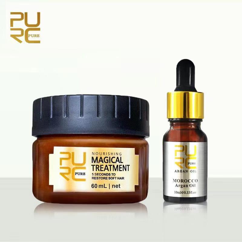 Hair Mask and Moroccan glycerin essential oil soft and shiny conditioner nourish and repair fluffy set