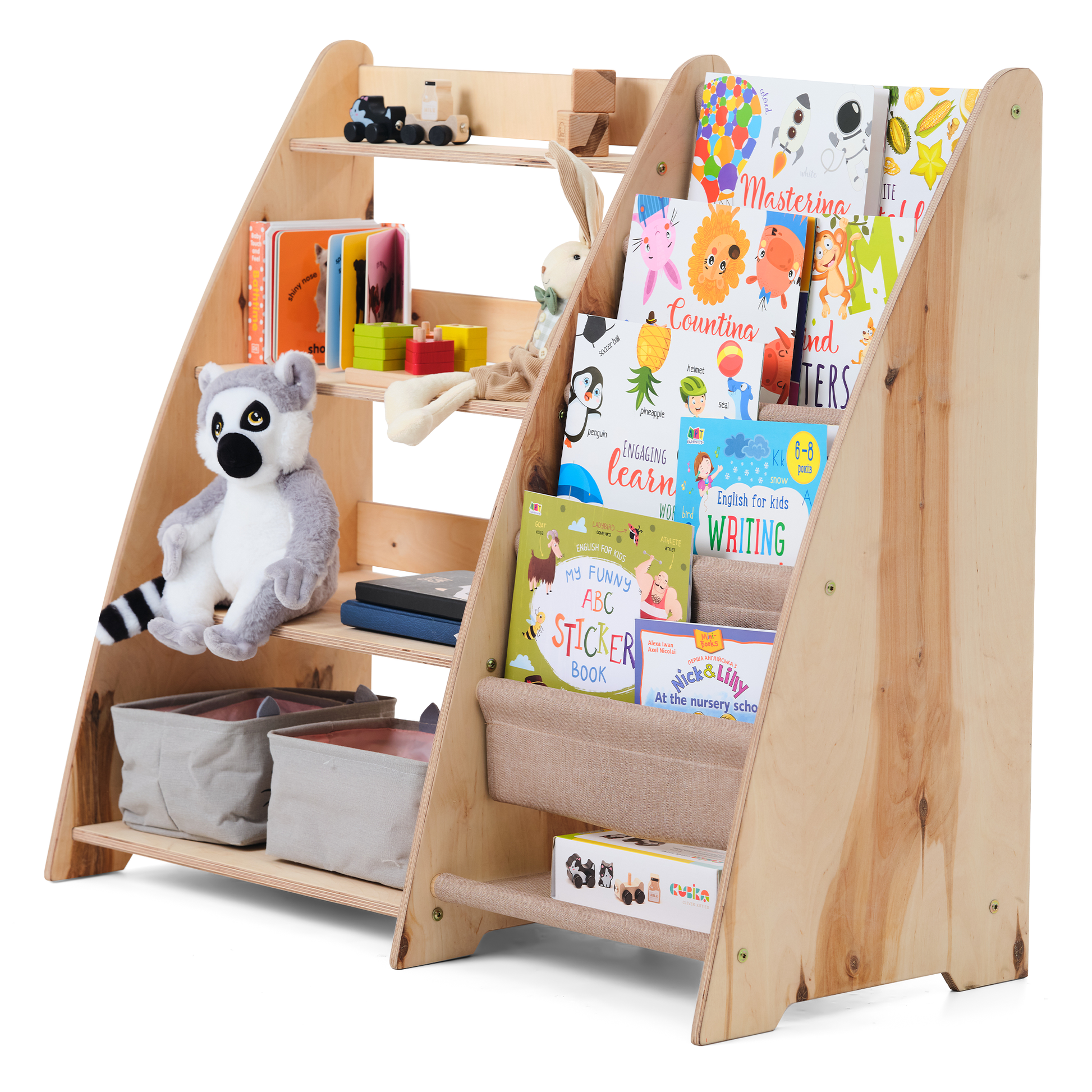2in1 Montessori-Regal für Kleinkinder – Bücher & Spielzeug-5