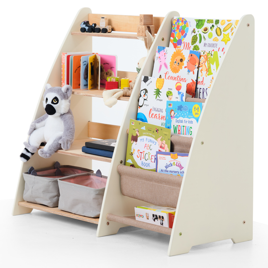 2in1 Montessori-Regal für Kleinkinder – Bücher & Spielzeug-0