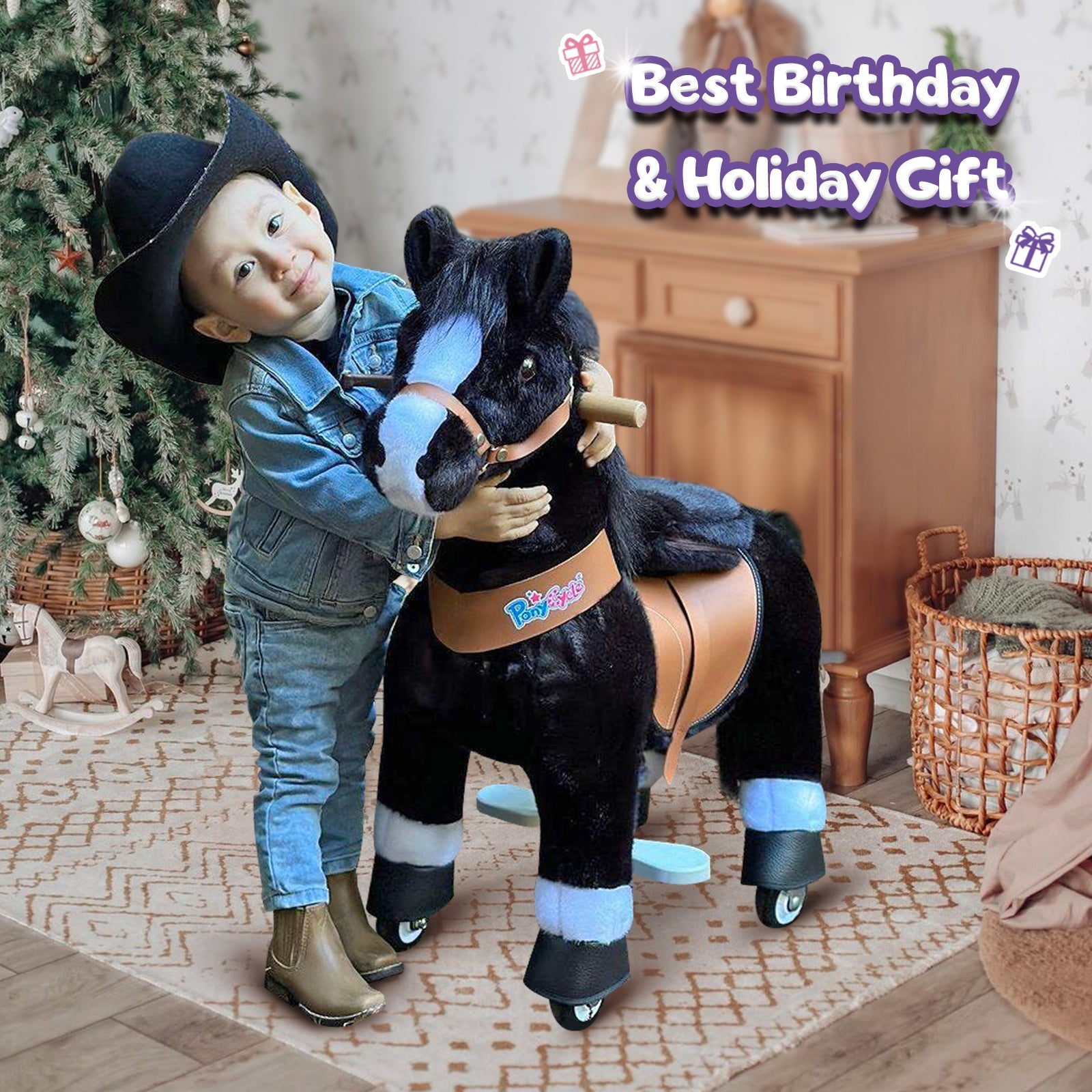 PonyCycle® horse Age 4-7 Black（UK&EU in Stock）-1